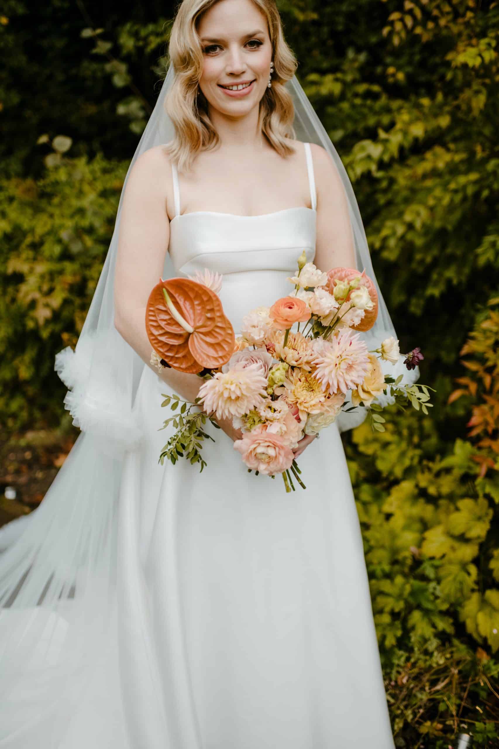 Chic bouquet for a Millbridge Court wedding in November