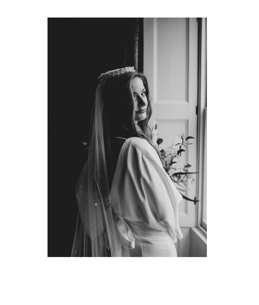 Stylish bridal portrait in Bury St Edmunds